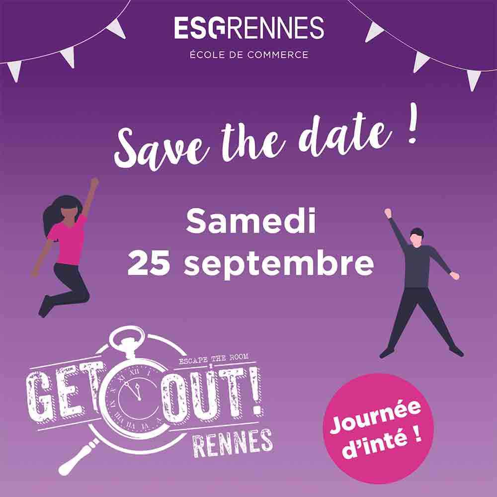 Save the date : journée d'intégration 2021 à l'ESG à Rennes